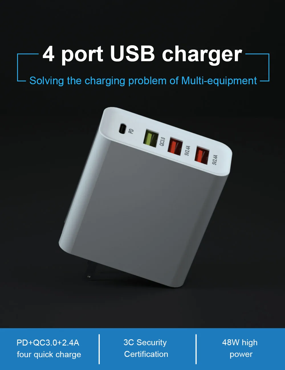 Мульти USB зарядное устройство 48 Вт PD Быстрая зарядка 3,0 type C USB зарядное устройство для iPhone 11Pro huawei samsung EU/US USB C зарядное устройство для Macbook