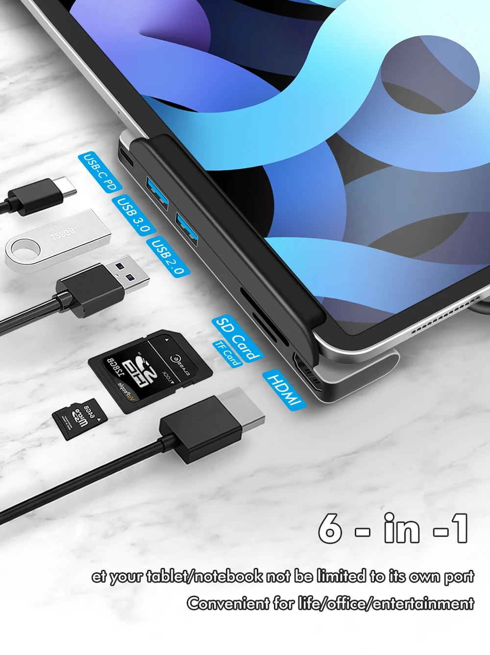 Goojodoq Type C Hub 6 in 1