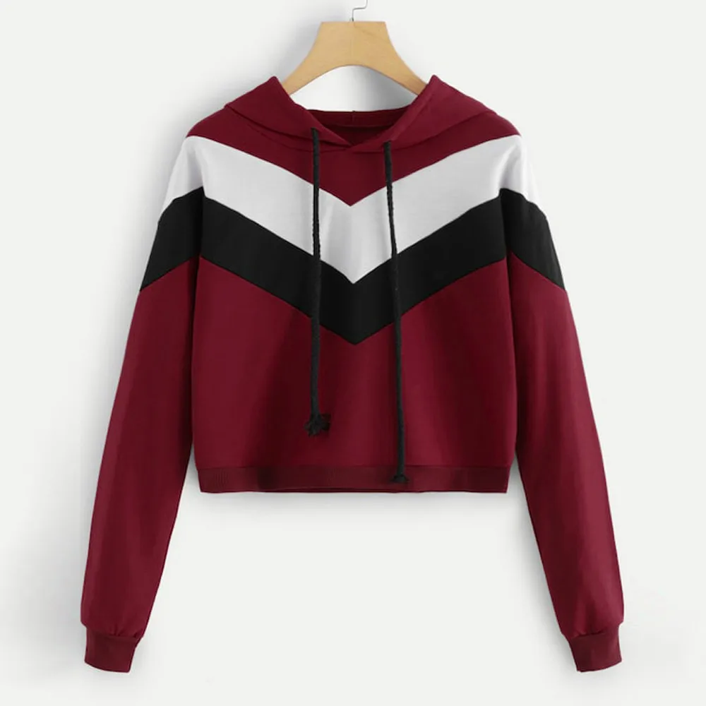 Женская толстовка с капюшоном однотонная блузка длинным рукавом топы пуловер