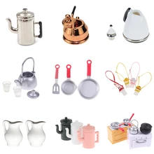 

Kettle Doll House Accessories Juice Jug Mini Water Cup Coffee Kettle Dollhouse Cooking Ware Play Kitchen Toy