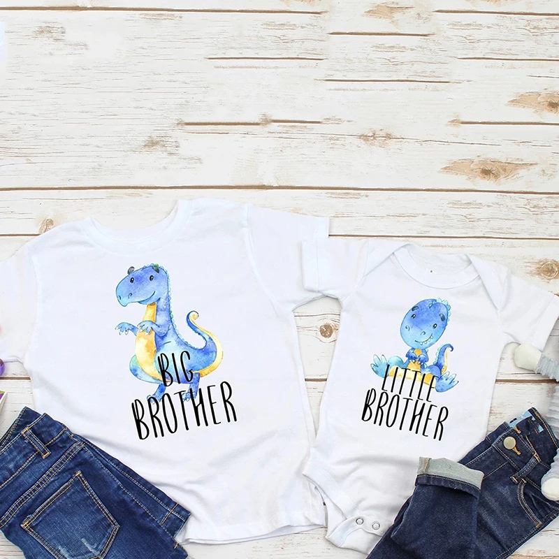 1PC Big Brother Little brother siblings matching Shirts Personalized dinosaur tops big brother little matching outfits matching tshirts matching outfit kids t shirt