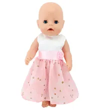 Подходит для куклы 18 дюймов 43 см; Одежда новорожденных; Платье