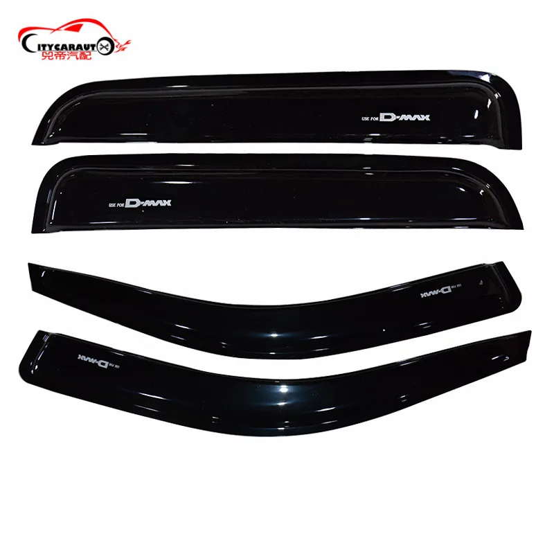 2012-2015 Car Wind Deflector Awnings Shelters For D-MAX DMAX Black Window Deflector Guard Rain Shield FIT For ISUZU D-MAX DMAX
