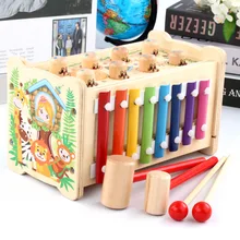 Детский деревянный игрушечный ксилофон хомяк ксилофон музыкальный инструмент 2 в 1 ударный инструмент 40 шт. электронная музыкальная игра подарок