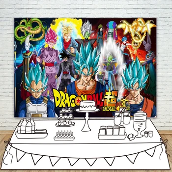 

Dragonball Theme Birthday Party Backdrop Boys 10th Birthday Party Decorations Baby Shower Banner Photo Background Photocall