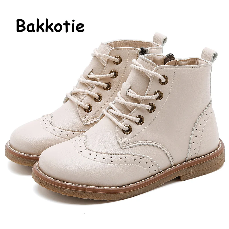 Bakkotie Новинка детская Черные ботильоны для маленьких мальчиков Мягкая Повседневная обувь для девочек с модной осенней детской одежды на молнии из коровьей кожи; обувь высокого качества;