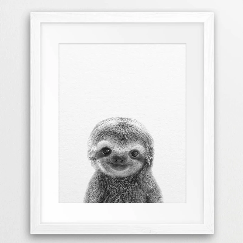Cute-Baby-Animal-Sloth-Wall-Art-Canvas-Prints-Sloth-Art-Canvas-Painting-Poster-For-Kids-Room
