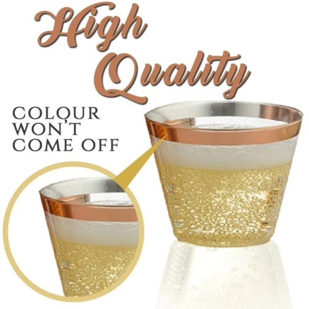 25 шт Вечерние одноразовые прозрачные пластиковые стаканчики прозрачный