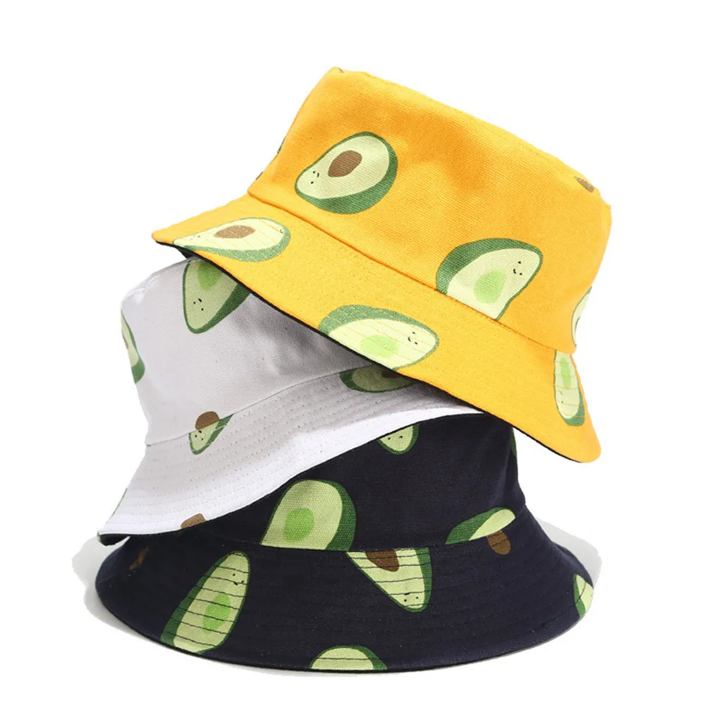 Рыбацкая шляпа женская шапка мужская унисекс фруктовый принт уличная Двусторонняя Ношение летний солнцезащитный щит Панама для рыбалки