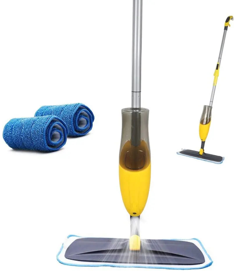 Швабра с распылителем из микрофибры 2 моющимися насадками для швабры твердой
