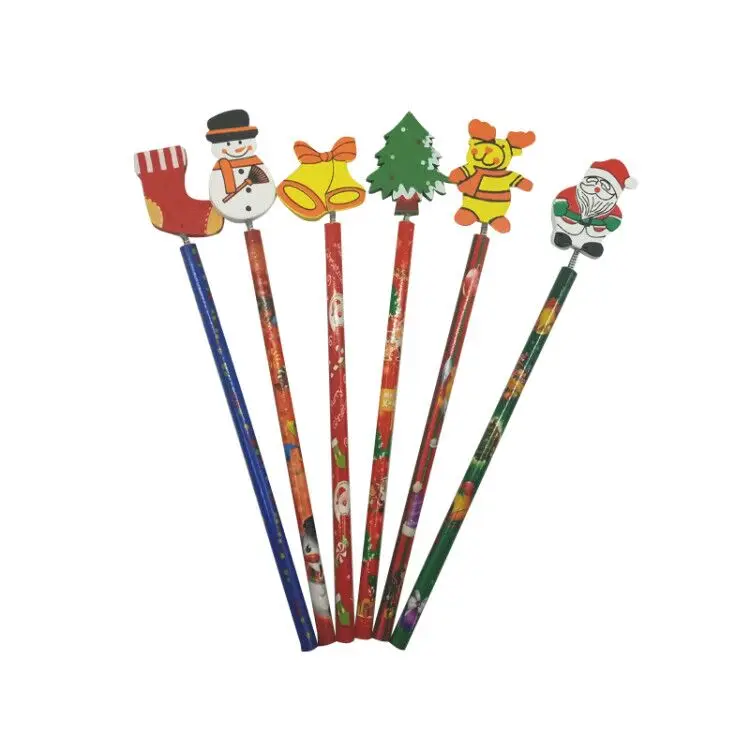 

60 PCS/lot Cute Christmas Digital Music Wooden Pencils Cartoon Office school Stationery Merry Christmas Gifts