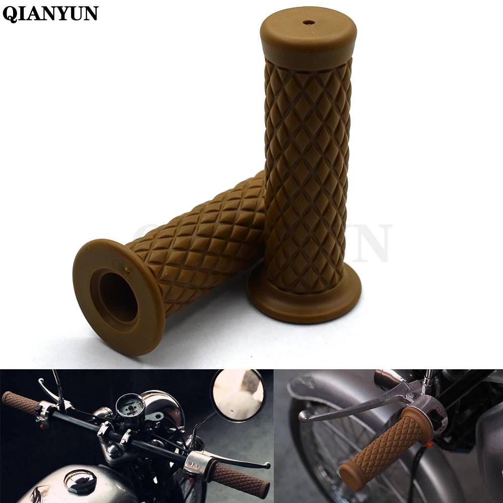 Универсальный мотоцикл 7/" 22 мм Винтаж резиновый руль для мотоцикла для Kawasaki Ninja 300R 300 EX300 250 250R EX250 400R ER6N/F