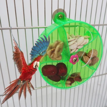 Acrylic Interactive Bird Foraging Toy Cage Bird Feeder Birds Training Treat Holder Seed Food Ball Rotate.jpg