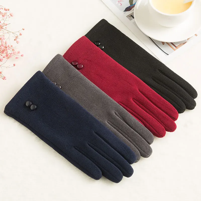 

ECOBROS 2019 Classic Luvas de inverno Womens Fashion Winter glove Outdoor Sport Warm and velvet riding Glove Touch screen gloves