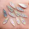 60PCS shiny AB Resin 6*20mm Peacock eye Teardrop Flat back rhinestone scrapbook DIY Wedding applique ornament SF601 ► Photo 3/6