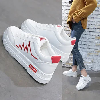 

2020 Spring And Summer Versatile White Shoes Student Casual Board Shoes Women's Breathable Thick Bottomed WOMEN'S Shoes 0321