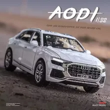 

1:32 Audi Q8 SUV Car Model High Simulation Car Model Alloy Acoustooptic Return Force Children's Boy Toy Car Collection Ornaments