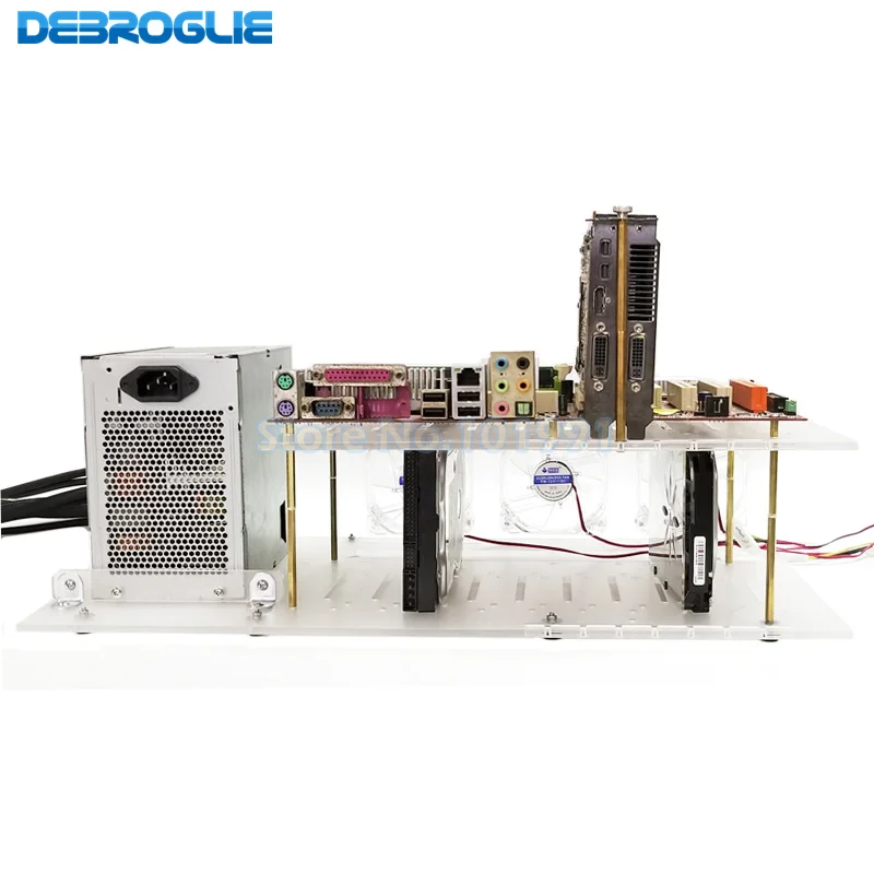 ITX MATX ATX motherboard DIY open chassis transparent bracket double support 10 hard drive ATX power discrete graphics card rack