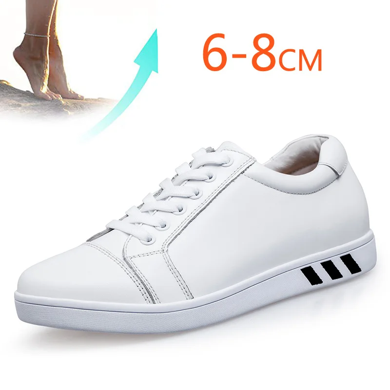 Обувь мужские кроссовки кожаная невидимая высота увеличивающие рост стельки высокие каблуки Мужская обувь для увеличения скрытой танкетки