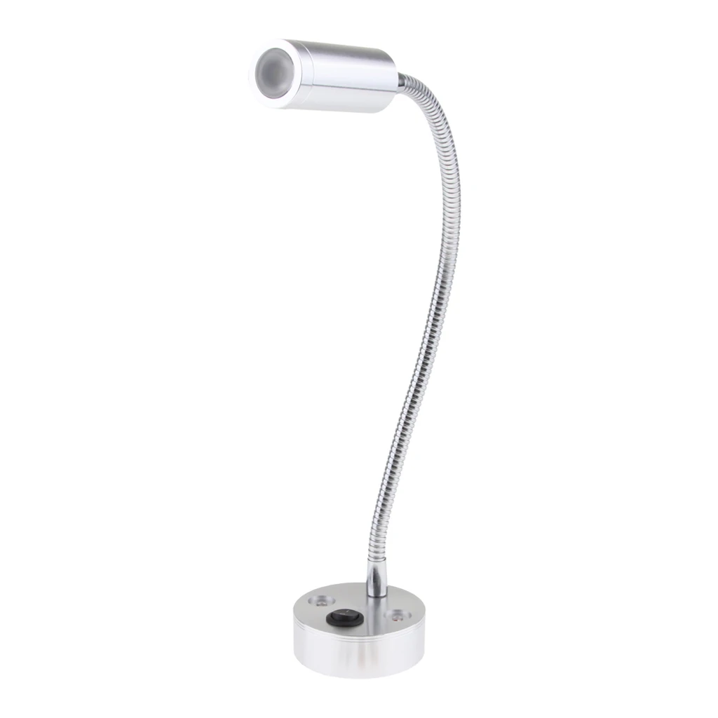 

Flexible LED Wall Lamp, 3W Gooseneck Wall Mount Sconce Reading Light for Interior Bedroom /Living Room, for Marine Boat Rv Home