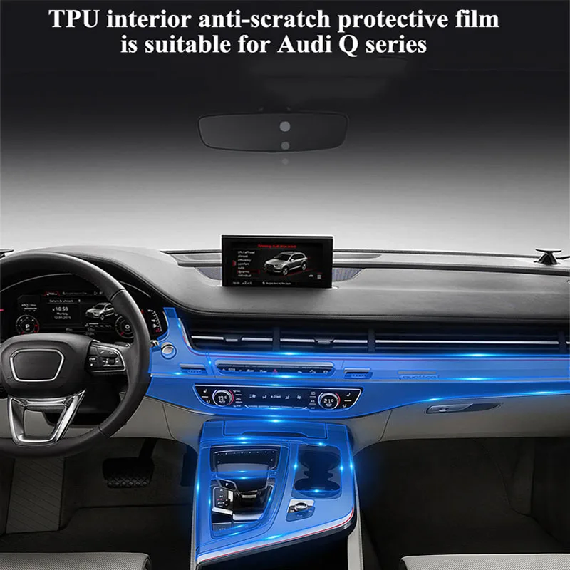 

For Audi Q7 2012-2015 TPU Dashboard Screen Navigation Transparent Protective Film Scratch Resistance Anti Fingerprint Sticker