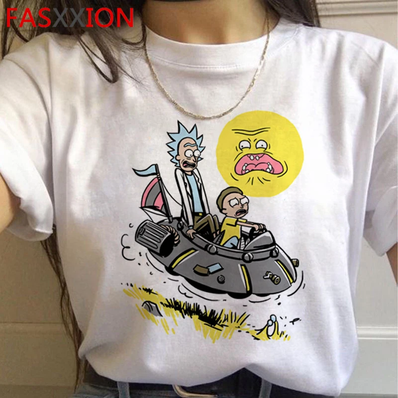 Rick and Morty Funny Cartoon Harajuku T Shirts Women Ricky N Morty Ullzang T-shirts Grunge 90s Tshirts Aesthetic Top Tees Female