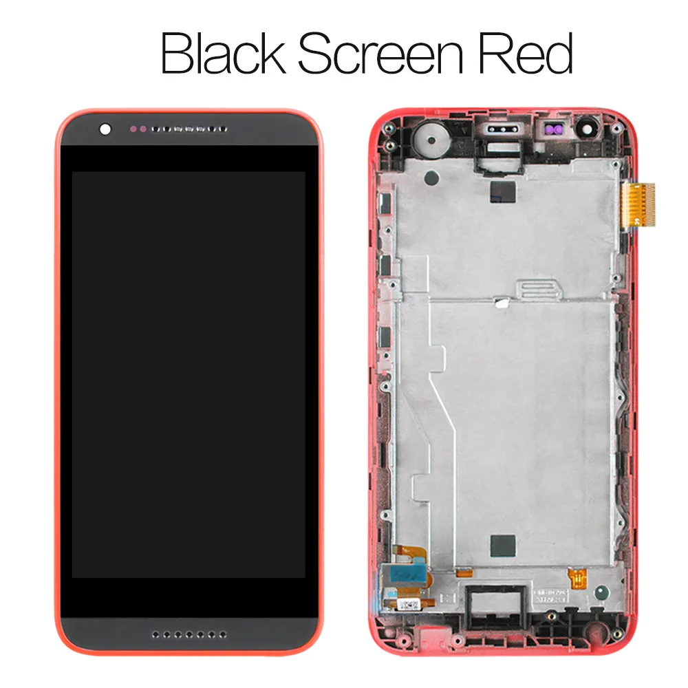 Сенсорный ЖК-экран для htc Desire 620G с рамкой для htc Desire 620G, дигитайзер, запасные части 620 620U 620T - Цвет: Black Screen Red