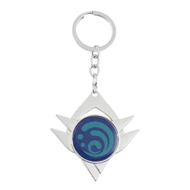 Game Genshin Impact Keychain Eyes of God keychains Luminous Metal Keychains Genshin God Eyes Fashion Lanyard Cosplay Pendant