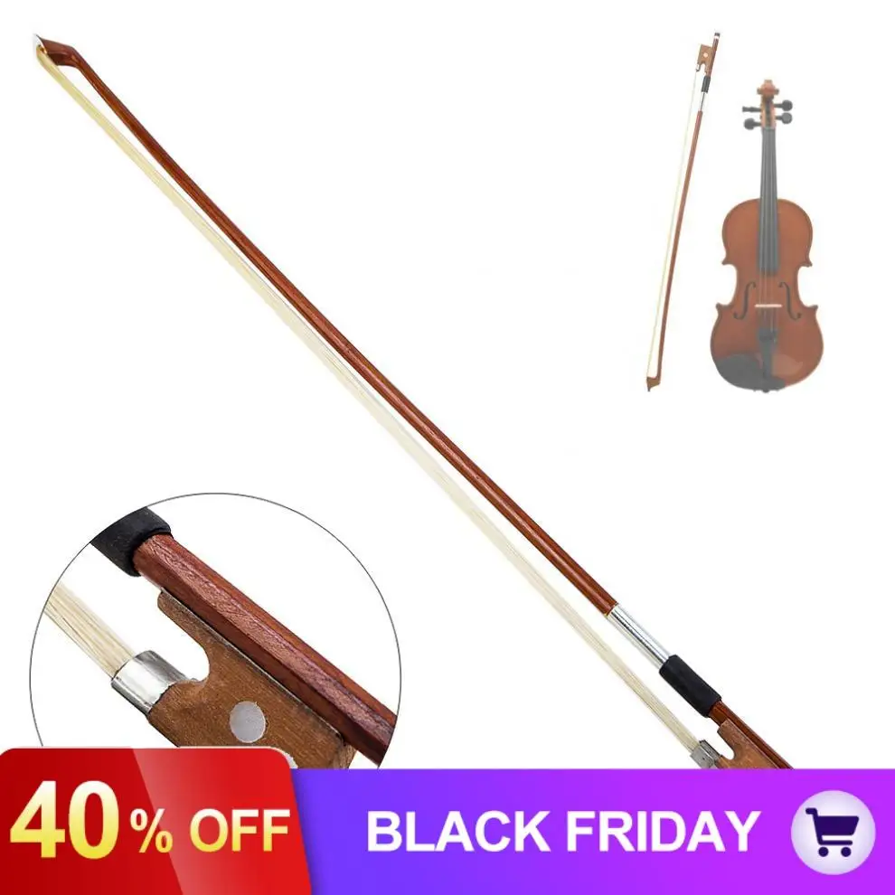 4/4 Plastic Handle Fiddle Bow Violin Accessories Instruments Violin Bow Horsehair Wood Stick