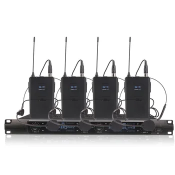 

Orban metal material, 4-channel wireless microphone system, 4 head-mounted microphones for stage, church, party