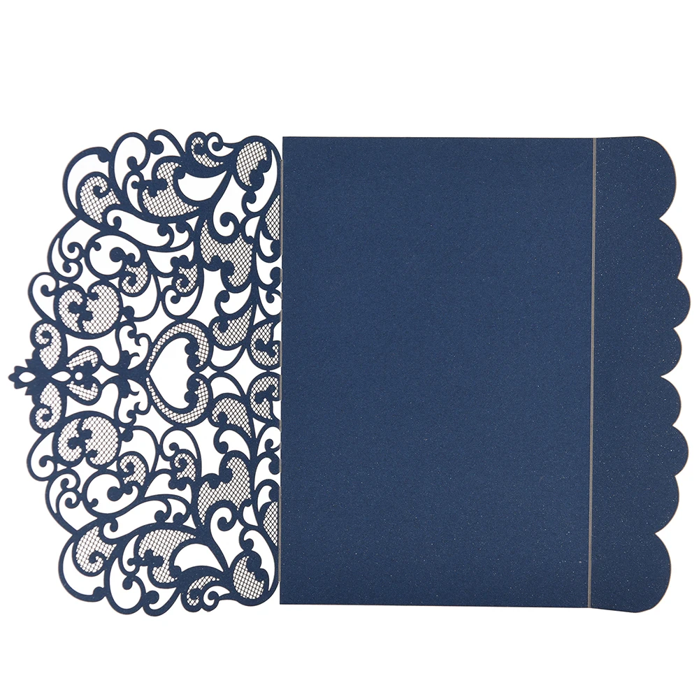  10pcs Blue White Gold Elegant Laser Cut Wedding Party Invitation Cards Greeting Card Customize Busi - 4000323524807