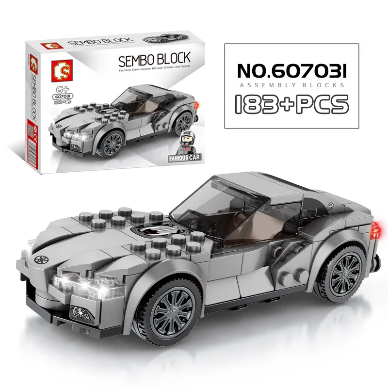 607031no box Блоки sembo, супер гоночный автомобиль, Строительные кирпичи, известная модель автомобиля, скоростные развивающие подарки на день рождения для мальчиков, детские игрушки для детей - Цвет: 607031no box