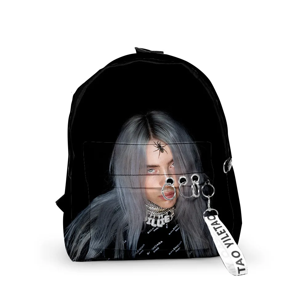 3d billie Eilish рюкзак оба плеча посылка для мужчин и женщин посылка Ткань Оксфорд школьная сумка