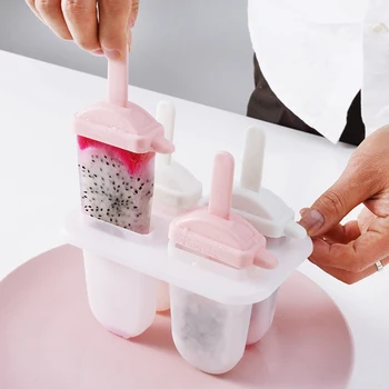 

Cute Mini Refrigerator Freezer Home DIY Cone Household Ice Cream Mold Sticks Kitchen Tool Dessert Cook Grinder Popsicles Making