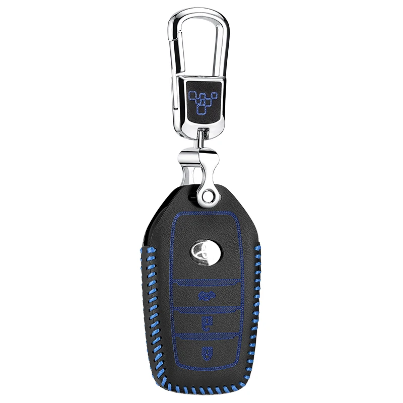Luckeasy кожаный ключ чехол для toyota camry corolla 2012 rav4 prado 86 FJCruiser 2012 чехол key2y - Название цвета: blue 1