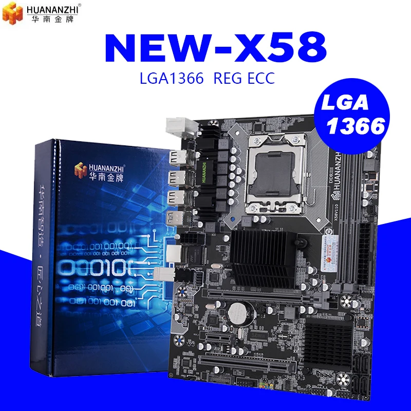 

HUANANZHI X58 LGA 1366 motherboard support REG ECC server memory and xeon processor Support LGA 1366 CPU