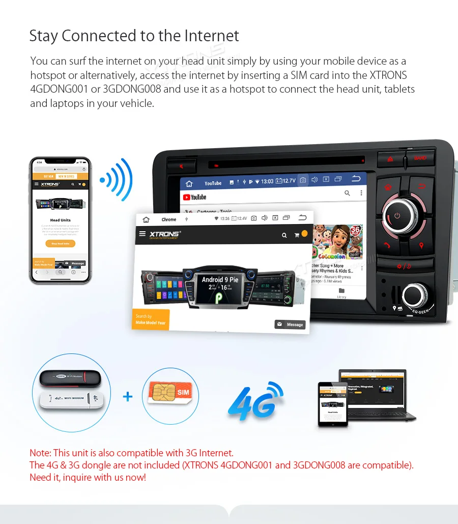 Sale 7" Android 9.0 Car DVD Multimedia GPS Radio for Audi A3 2003-2012 & S3 2006-2012 & RS3 2011-2012 with Wi-Fi BT 4GB RAM 64GB ROM 19