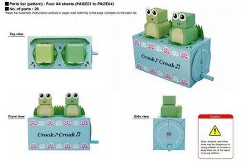 

Frog Chorus 3D paper model toy parent-child DIY kindergarten activities handmade origami puzzle DIY