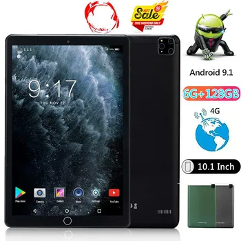 

10.1 Inch Dual Sim 4G Smartphone Tablet PC WIFI Android 9.0 Octa Core 6G +128GB Tablet Dual Camera 4G Phone Pad Wifi Tablet PC