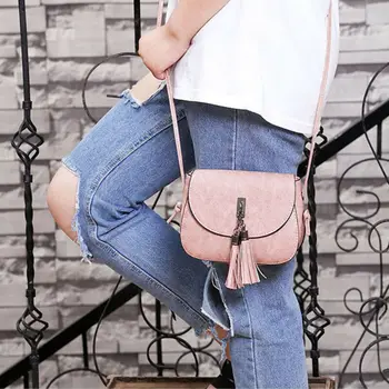 

Fashion Women Ladies Tassel Shoulder Bag Small Cross Body Bag Purse PU Leather Messenger Bags Gift /BY