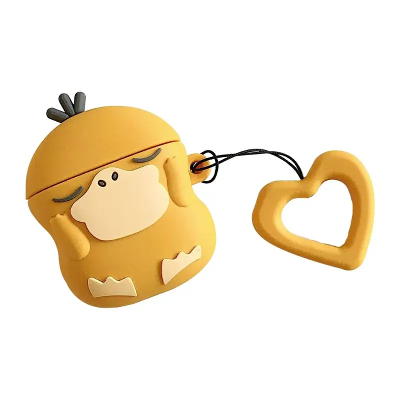 

Soft Silicone Cartoon Fairy Duck Pattern Shockproof Cover Skin Protector with Lanyard for Airpods 1/2 Charging Box Accessories