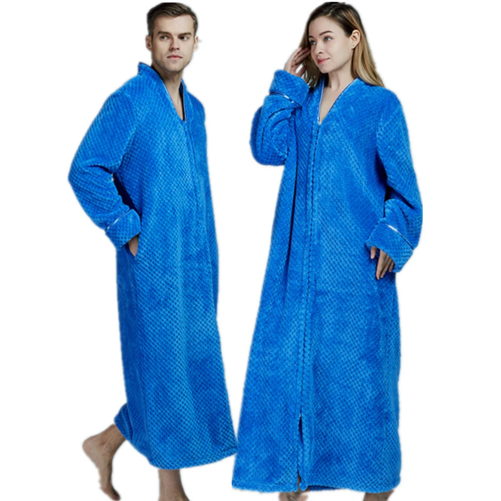 Плотная теплая фланель, коралл, мягкое флисовое вафельное кимоно, халат для мужчин и женщин, роскошный халат, длинный халат, домашняя одежда для сна