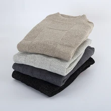 GustOmerD 2019 New Arrive Winter Pullovers Men Sweaters Casual Plaid Half Turtleneck Men Fashion Soft Warm Sweater Men