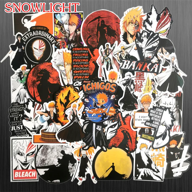 

50pcs/set Cool Anime Bleach Pvc Waterproof Sticker For Phone Laptop Backpack Skateboard Suitcase Refrigerator Kid Toy Sticker
