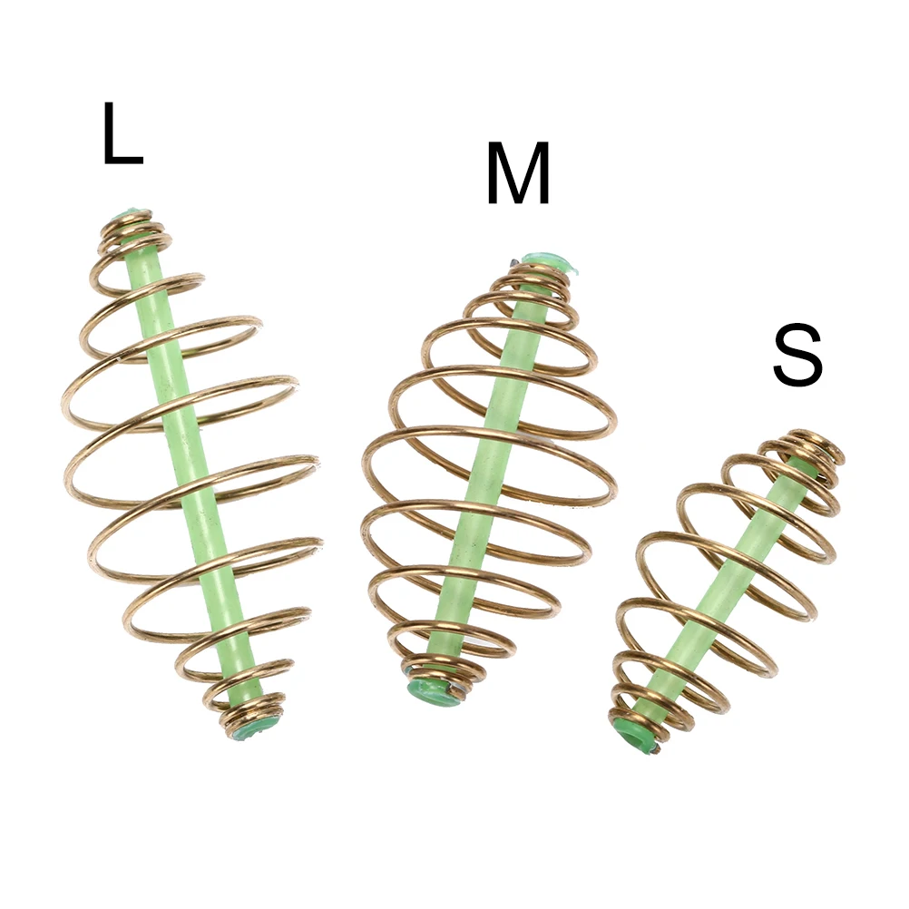 

10pcs/lot Bait Feeder Spring for Carp Fishing Fresh & Saltwater Fishing Rig Bait Feeder Cages & Method Leader