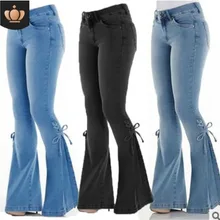 MoneRffi, женские джинсы, повседневные, тонкие, тянущиеся, джинсы с талией, негабаритные, длинные, расклешенные, брюки, светильник, синие, широкие, брюки для женщин