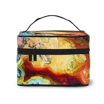 

A makeup bag wash bag receptacle bag Cosmetic Bag Abstract Painting (13)