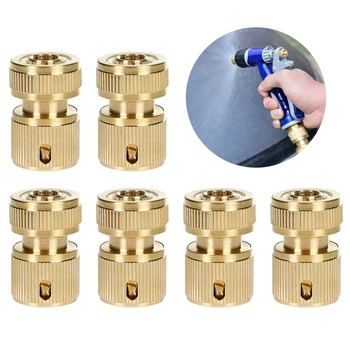 

1pc Brass Quick Connector Garden Watering Hose Tap Connector Adaptor Hose Connector Faucet Car Wash Joint New