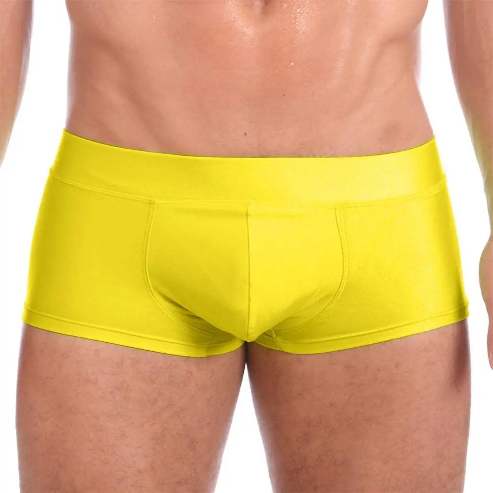 Men's swim trunks new solid colour warm-up swimming costume