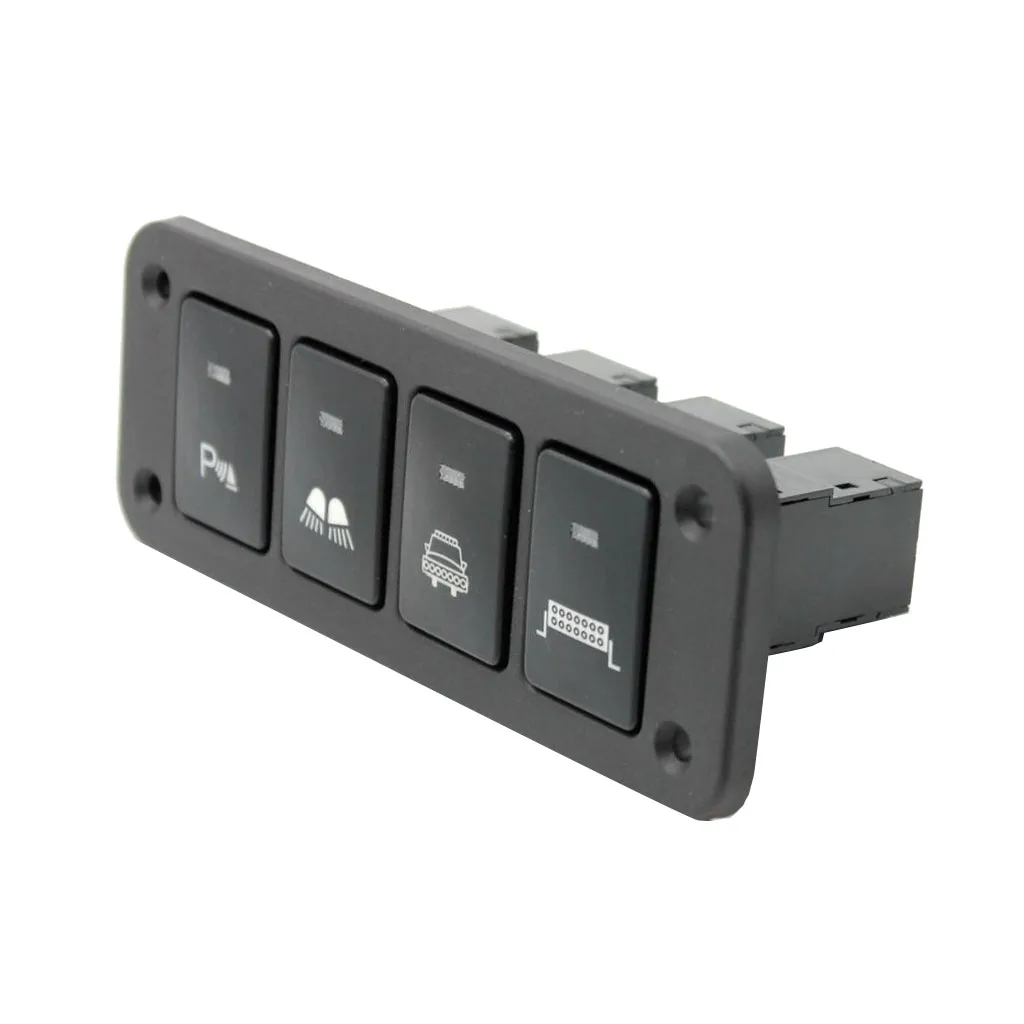 Auto Car 4 Gang White LED Rocker Toggle Light Switches Panel